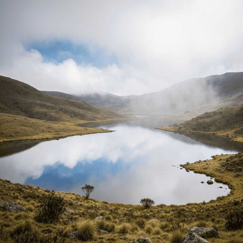 View from the high-altitude trails of Cajas National Park.
